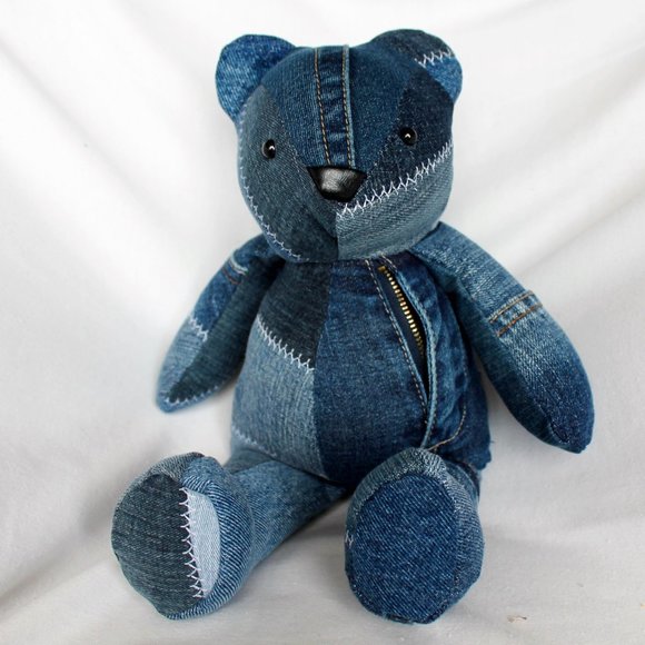 Handmade Denim patchwork JR bear - Picture 1 of 4